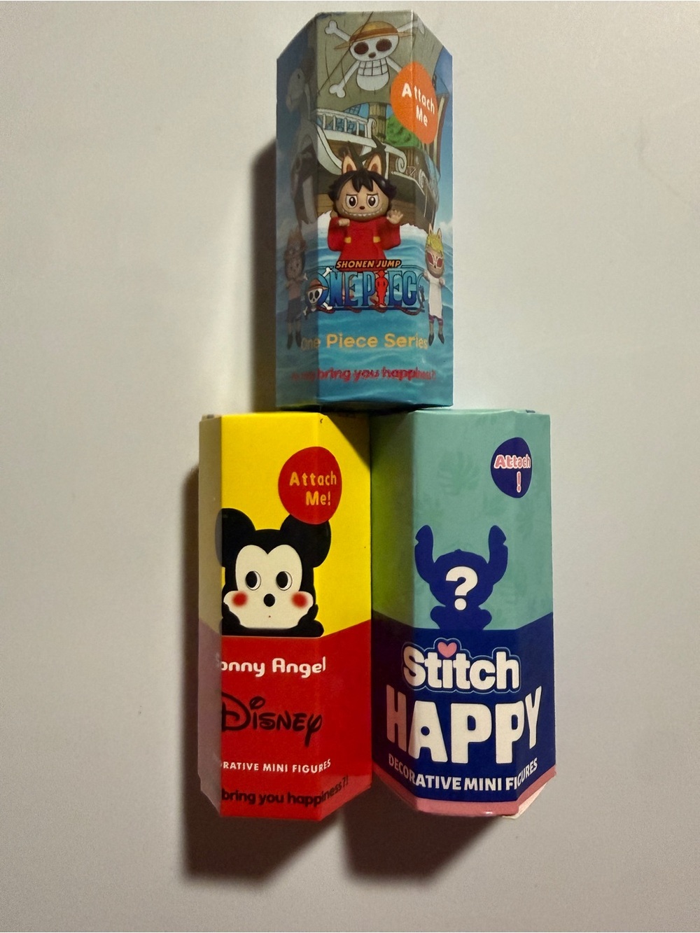 Sonny Angel in 3 Different Disney Mystery Mini Blind box, One Piece and Stitch